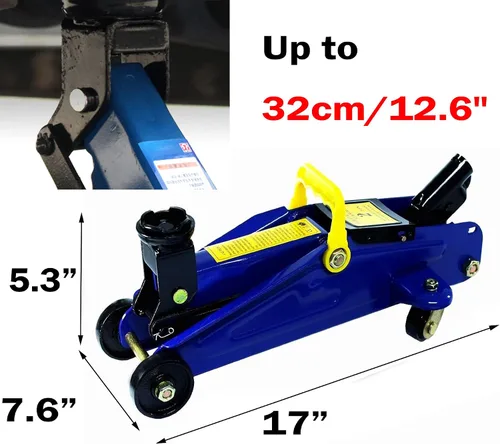 Vista 2 de Torin Gato hidráulico de perfil ultra bajo de acero resistente para servicio/piso con bomba de elevación rápida de doble pistón, capacidad de 2