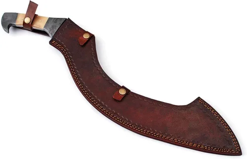 Vista 5 de Generic Espada khopesh egipcia, hecha a mano, de acero al carbono, espada Khopesh egipcia de caza con funda de cuero, espada corta egipcia con mango