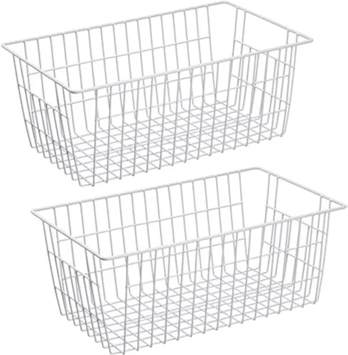 Vista 12 de Slideep Organizador de alambre grande de granja, cesta de almacenamiento de alimentos para armarios de cocina, oficina, baño, despensa, organización