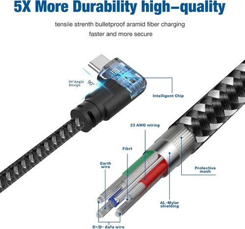 Vista 3 de Miaeueu Cable de enlace de 16 pies compatible con OculusMeta Quest 21 USB 32 Gen 1 tipo A a C cable de carga para auriculares VR Gaming PC