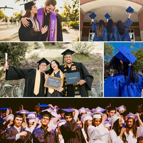 Vista 7 de SAMDEEMI Juego de bata de graduación mate unisex para adultos, con borlas, para escuela secundaria y licenciatura, 10
