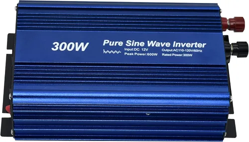Vista 8 de Inversor de corriente de onda sinusoidal pura de DC 12V a AC120V de 300W con salida de enchufes dobles y salida USB de DC 5V 2 amperios. Ideal