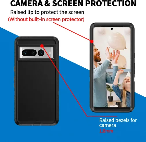 Vista 4 de Defender Funda para Google Pixel 7 Pro 5G, resistente a prueba de golpes, a prueba de polvo, 3 en 1, funda protectora resistente para Pixel 7 Pro 5G