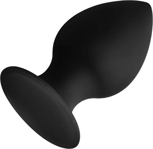 Vista 9 de Forto Tapón de silicona F-98 para hombres y mujeres, consolador de enchufe anal erótico (silicona, negro, pequeño)