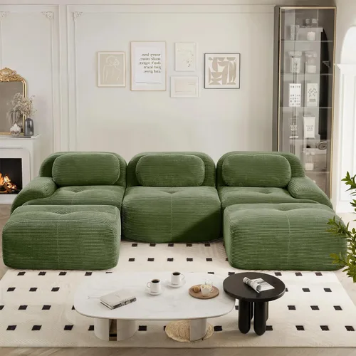 Vista 23 de Sofá comprimido moderno de espuma viscoelástica de 82 pulgadas, sofás seccionales grandes de 2 plazas para sala de estar, sofá modular Cloud que