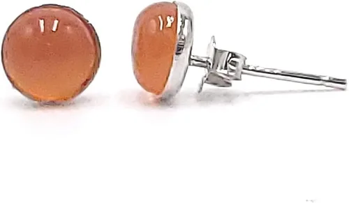 Vista 51 de Pendientes naturales de 0.236 in con chapado en oro blanco sobre plata de ley, bisel cabujón de piedras preciosas regalo de joyería para ella