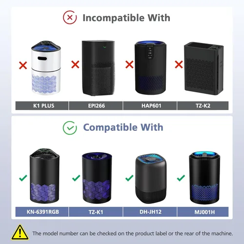 Vista 2 de Paquete de 2 filtros de repuesto HEPA TZ-K1 compatibles con FreAire KN6391, compatible con ToLife TZ-K1, compatible con MK-01 MK-06, MJ012H