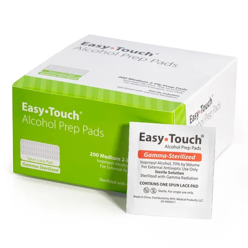 Vista 10 de EasyTouch - Almohadillas de preparación de alcohol esterilizadas con gamma, envueltas individualmente, 10 por paquete, 1200 paquetes