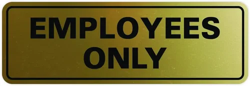 Vista 51 de Letrero estándar de solo empleados - Negro - Pequeño (1 paquete)