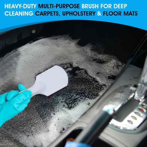 Vista 3 de Nanoskin Cepillo multiusos resistente para limpieza profunda de alfombras, tapicería y alfombrillas, cerdas de polipropileno duraderas, agarre Negro