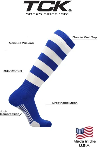 Vista 27 de TCK Winger Hoop - Calcetines de rugby con rayas para hombre