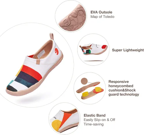 Vista 3 de UIN - Zapatos de viaje de lona pintada para mujer