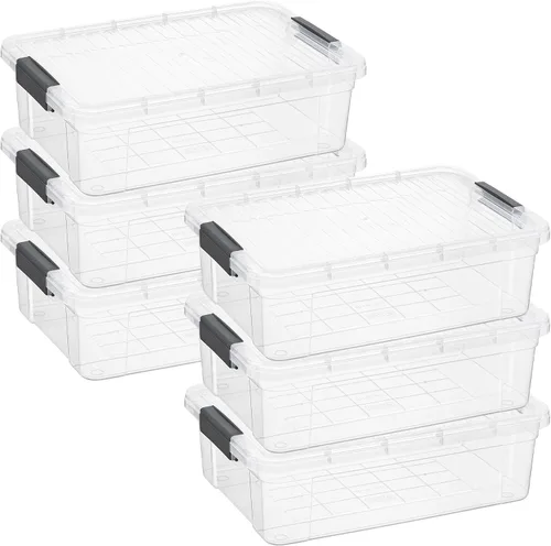 Vista 165 de Superio Mini contenedor de almacenamiento de plástico para crayón, suministros de arte y estuche de costura, organizador pequeño apilable