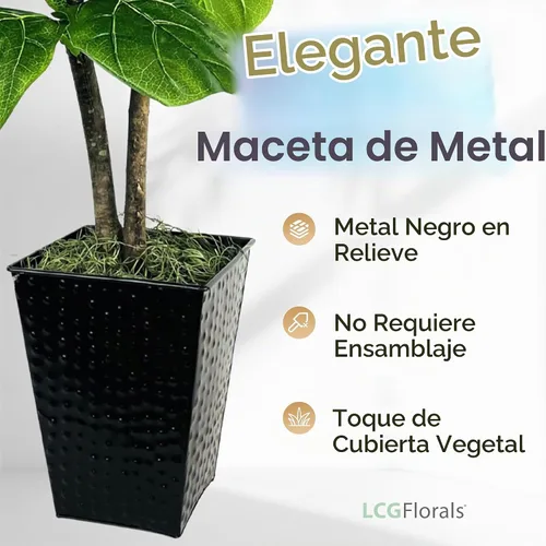 Vista 7 de LCG Florals - Árbol artificial de higuera de hoja de violín de 3.2 pies - Tronco de madera real, preensamblado, sin mantenimiento, planta artificial