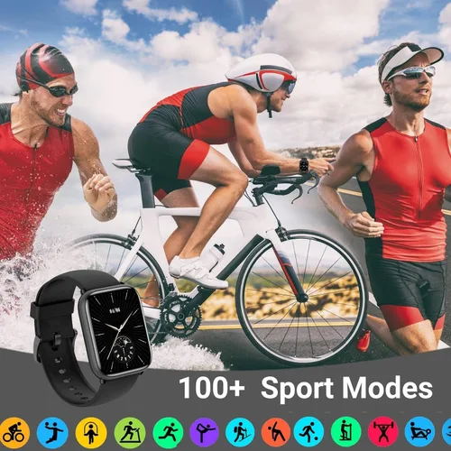Vista 8 de Holiday Reloj inteligente para hombres y mujeres, pantalla táctil completa de 1.8 pulgadas con monitor de sueño SpO2 de frecuencia cardíaca, más