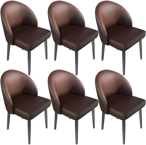 Vista 49 de YVYKFZD Juego de sillas de comedor, silla de comedor de cuero con respaldo curvo, sillas de cocina sin brazos, silla auxiliar tapizada cómoda