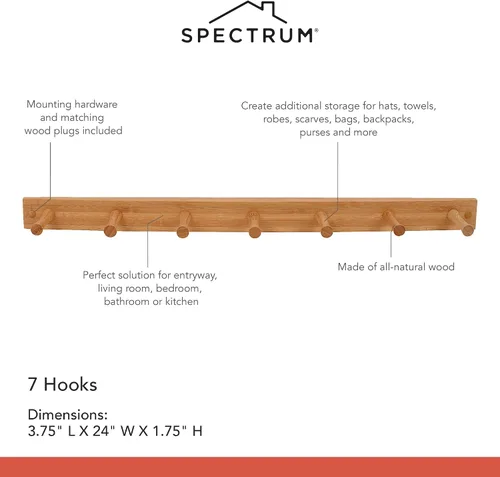 Vista 6 de Spectrum - Perchero de pared de madera diversificada