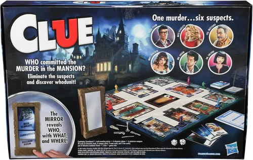 Vista 3 de Hasbro Gaming Juego Clue, Juego de Mesa de Misterio, 2-6 Jugadores, 8+ Años (Exclusivo de Amazon)