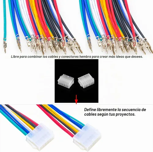 Vista 5 de Molex 5557 - Kit de conectores de extensión macho y hembra de 0.165 in con cables preprensados prémium de 20 AWG, Molex Mini-Fit Jr de doble fila