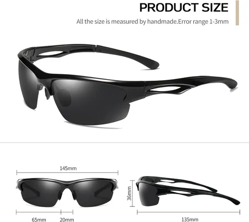 Vista 3 de Joopin Sport Sunglasses Polarized UV Protection Wrap Around Sun Glasses Shades for Men Women