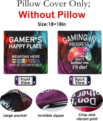 Vista 2 de Regalos de jugador OCCdesign para adolescentes y hombres, decoración para habitación de juegos, juego de funda de almohada para jugador y calcetines