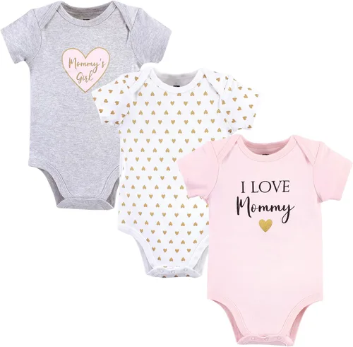 Vista 326 de Hudson Baby baby-girls Cotton Bodysuits 3-pack
