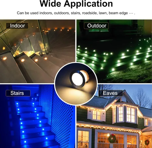 Vista 7 de Lámpara Bluetooth de bajo voltaje empotrable RGB a prueba de agua para intemperie, patio, pasillo, escalera, decoración de jardín. D45 RGBW