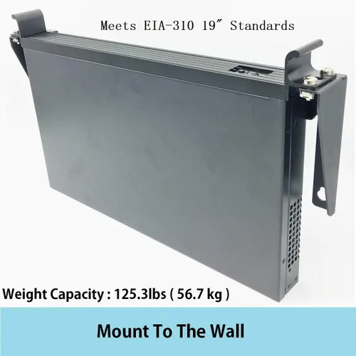 Vista 2 de Estante vertical de montaje en pared de 1U de 19 pulgadas, soporte de panel de conexión de montaje en pared resistente para equipos de datos y red