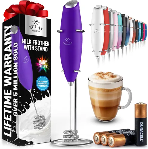 Vista 68 de Zulay Milk Boss Espumador de leche potente manual, hace espuma para latte, batidor para mezclar bebidas, café, miniespumador para capuchino, frappé
