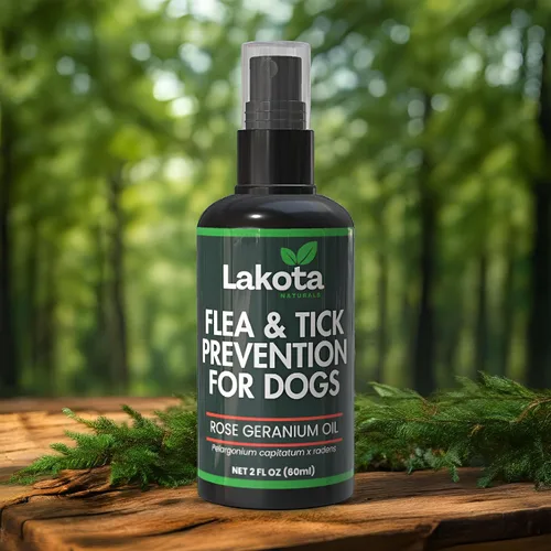 Vista 4 de Spray natural para prevención de pulgas y garrapatas para perros, 2 onzas