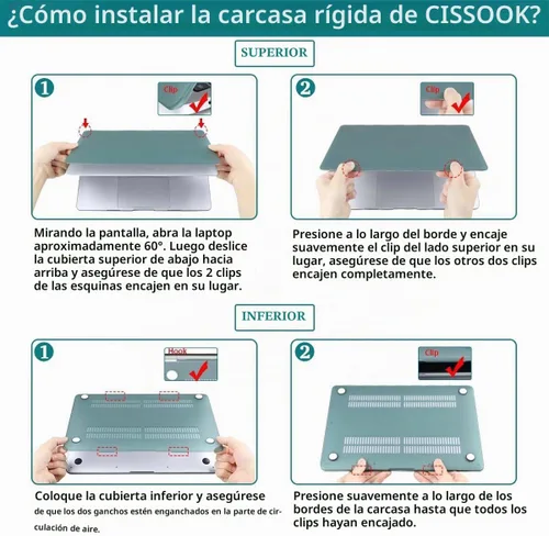 Vista 8 de CISSOOK Funda para MacBook Pro de 14 pulgadas 2025-2021 Release M5 A3434 M4 A3401 A3112 A3185 M3 A2918 A2992 M2 A2779 M1 A2442, carcasa rígida