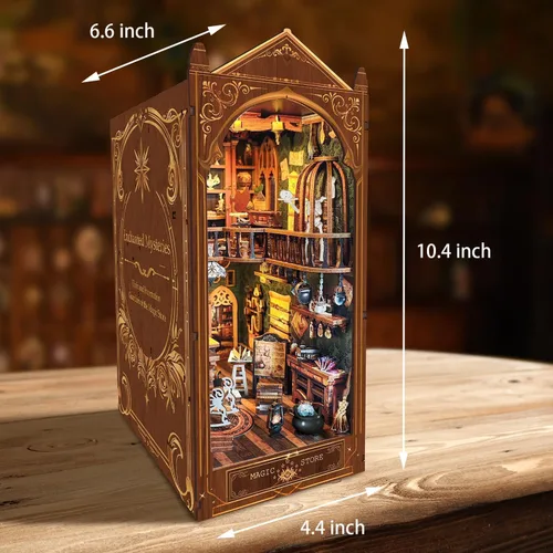 Vista 5 de Kit de Rincón de Libros, Tienda Mágica de Muñecas para Casa de Muñecas, Estantería para Libros, Decoración de Pasillo, Kit de Bricolaje de Casa