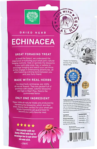 Vista 4 de Small Pet Select - Echinacea, un tratamiento herbario natural para conejos adultos y conejillos de indias, 2 onzas