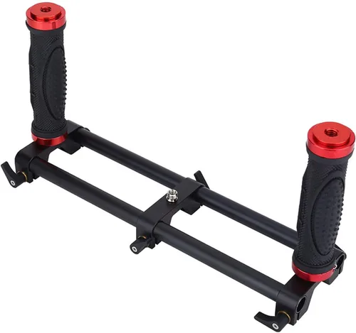Vista 3 de Agarre de doble asa estabilizadores de cámara con mango profesional, extensor de agarre doble, accesorio estabilizador de cardán con orificio