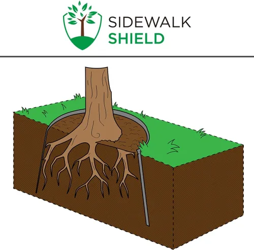 Vista 3 de Barrera de control de raíces de árbol (servicio estándar - 18 pulgadas de profundidad, 50 pies)