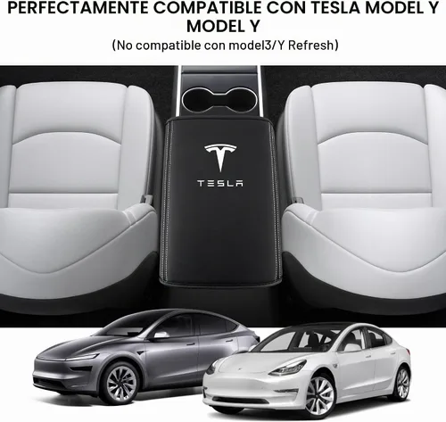 Vista 5 de Fundas para reposabrazos de consola central para Tesla Model Y/Y Juniper/YL 2017-2026 para Model 3/Model 3 Highland Accessories 2017-2026