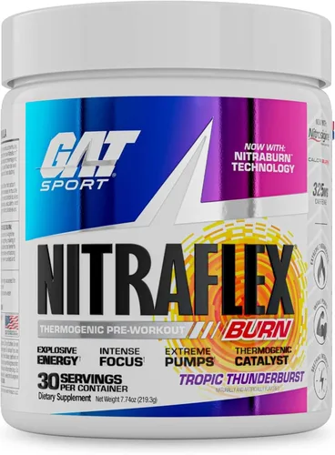 Vista 7 de GAT SPORT NITRAFLEX Burn, pre-entrenamiento, frambuesa azul, 30 porciones