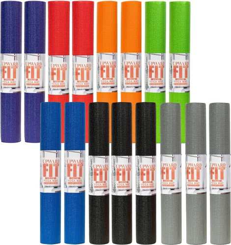 Vista 9 de 12 or 16-Pack Value Yoga Mat, 68" x 24" Non Slip Exercise Mat, 3mm Thick Gym Mat, Bulk Non Toxic Yoga Mats for Schools and Studios