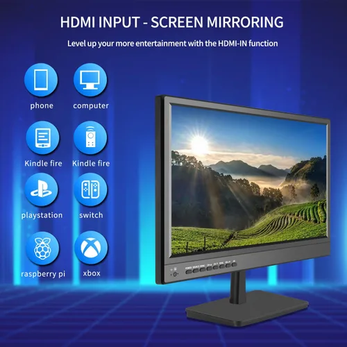 Vista 8 de othoig TV de 17 pulgadas, pequeña pantalla panorámica HD LED con antena, sintonizador digital ATSC - canales locales HD gratuitos, puerto HDMI VGA