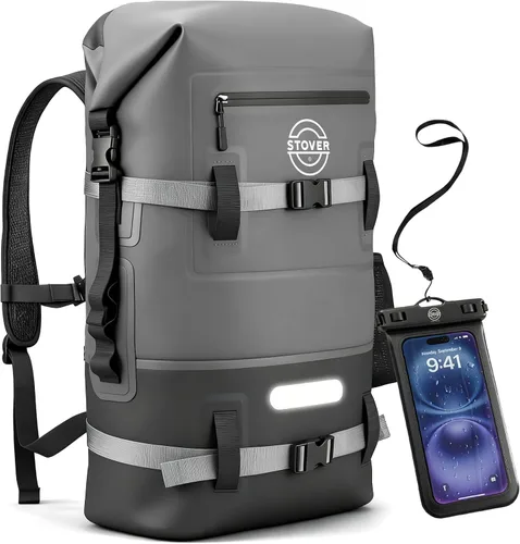 Vista 29 de STOVER 5/10/25/30/40/55L Waterproof Dry Bag- Roll-Top Backpack w/Phone Case- Kayaking, Hiking, Camping, Boating- Men/Women