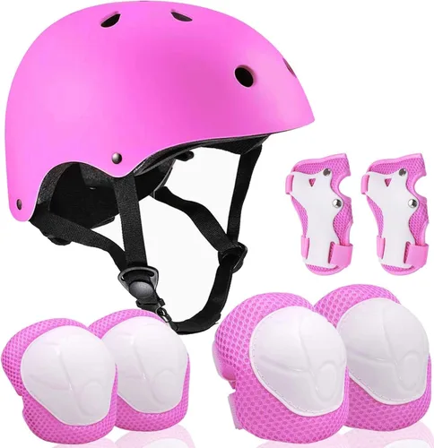 Vista 14 de Casco ajustable para niños de 3 a 16 años, niños pequeños, niños y niñas, equipo de protección con rodilleras, coderas y muñequeras para múltiples