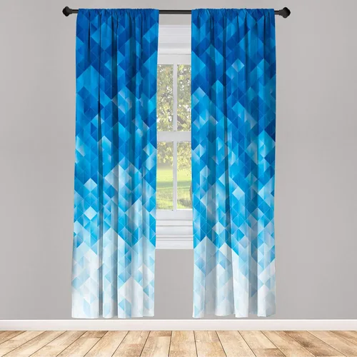 Vista 69 de Ambesonne - Cortinas amarillas para ventana, arte moderno escandinavo de escena de jardín con flores de tulipán y mariposas bailando, juego de 2