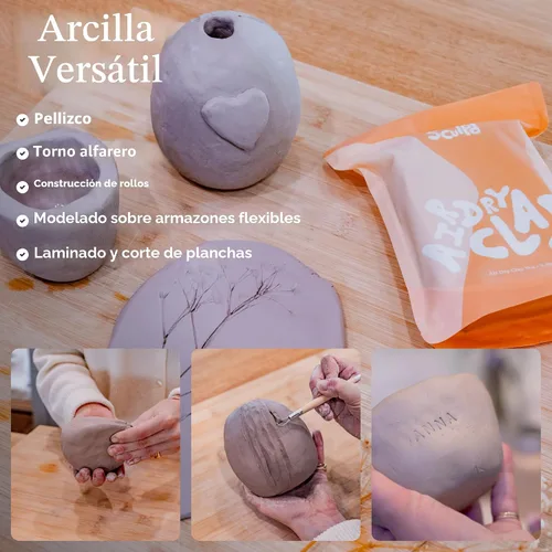 Vista 5 de Sculpd Arcilla seca al aire – Arcilla para esculpir y modelar de alta calidad para artes y manualidades – Arcilla suave autoendurecible