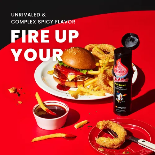 Vista 4 de Samyang Buldak - Salsa picante original, sabor a pollo coreano picante [5.57 fl oz (200g) x 2 envases]
