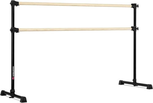 Vista 8 de Barra de ballet portátil independiente doble Vita Barre, Prodigy, de madera Altura ajustable, hecha en EE. UU., equipo de ejercicio para casa