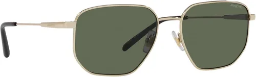 Vista 13 de ARNETTE Gafas de sol cuadradas An3086 Sling para hombre, Oro claroverde oscuro