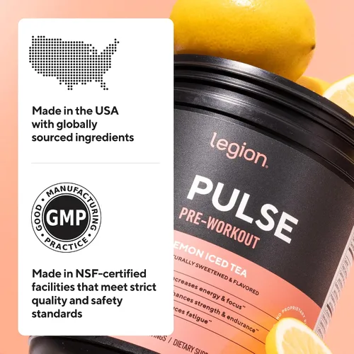Vista 8 de LEGION Pulse Pre Workout - Bebida preentrenamiento de óxido nítrico totalmente natural para aumentar la energía, sin creatina, endulzada