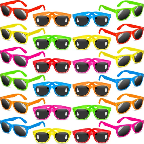 Vista 8 de INNOCHEER Gafas de sol de fiesta para niños con protección UV400, gafas de sol de neón para niños y niñas, gran regalo para recuerdos de fiesta