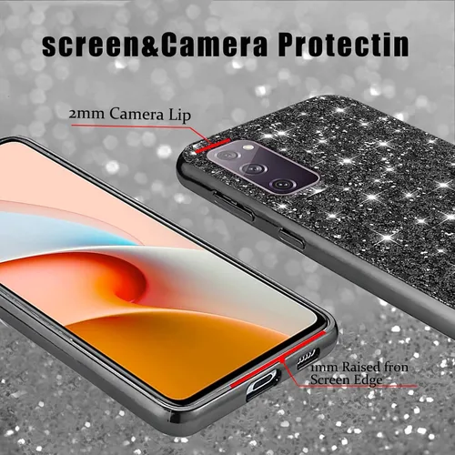 Vista 6 de Funda compatible con Samsung S20 FE con purpurina a prueba de golpes, para Samsung Galaxy S20 FE, funda protectora delgada de TPU suave