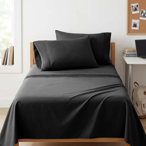 Vista 45 de Southshore Fine Linens®, juego de ropa de cama con bolsillo profundo, Microfibra, Negro, gemelo